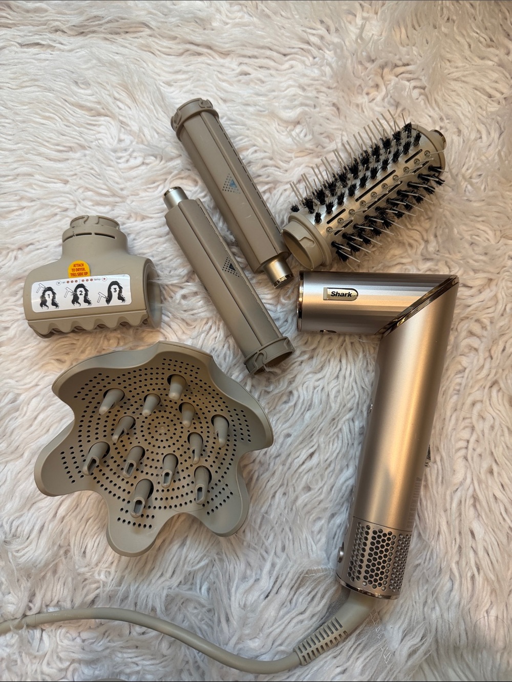Shark Hair Dryer with Attachments - Champagne